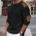 Men's acrylic round neck long sleeve slim fit pullover in grey, front view