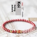 Koi purple cinnabar and strawberry quartz women's lucky beads bracelet with retro peach blossom pattern