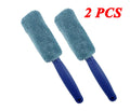 Microfiber car wash tire brush with long 29cm handle for cleaning alloy wheels and tyres