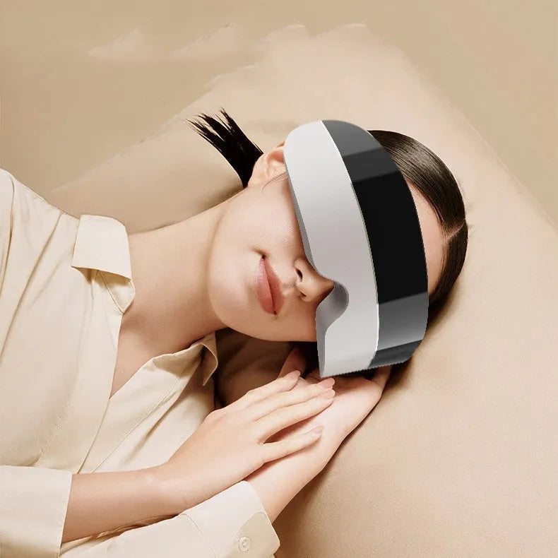 Nano steam spray intelligent eye massager with 3 gears, heating option, compact 186.5 x 74 x 79.5 mm, in black