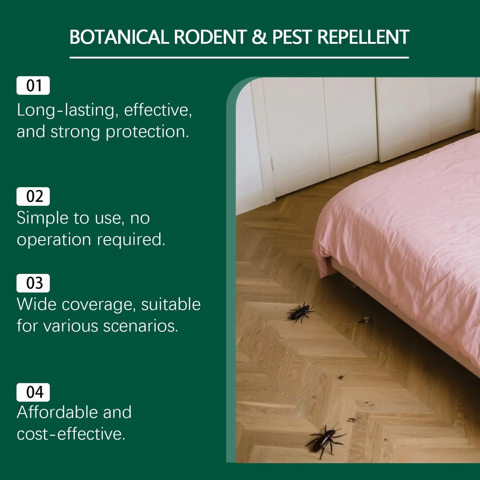 Ten 16g anti-mouse repellent pills and three mesh bags for rodent control in warehouses and homes