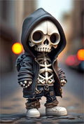 Resin skeleton figurine Halloween decoration 15cm American style desktop ornament