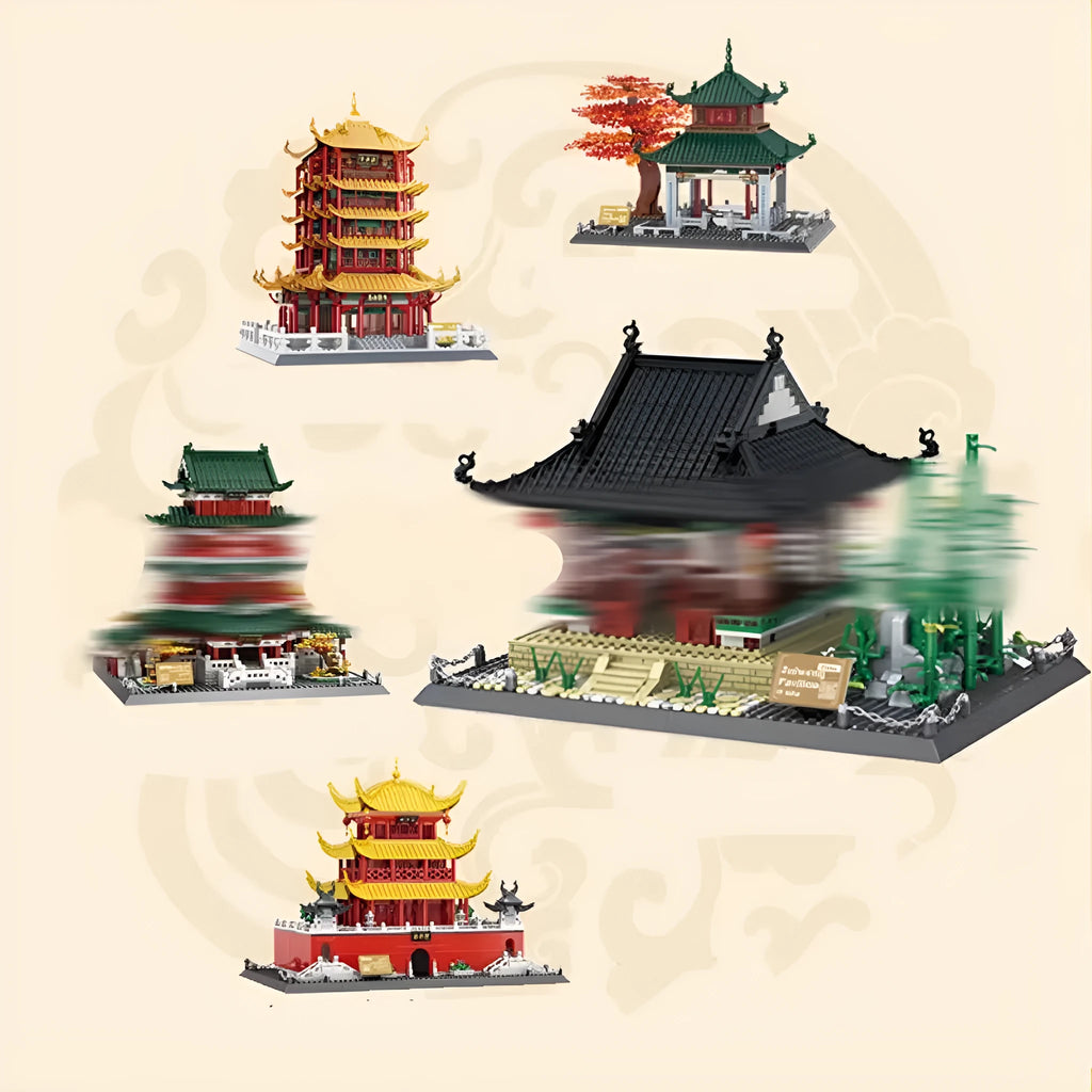 Wange small particle ABS plastic building blocks set with over 800 pieces for landmark construction