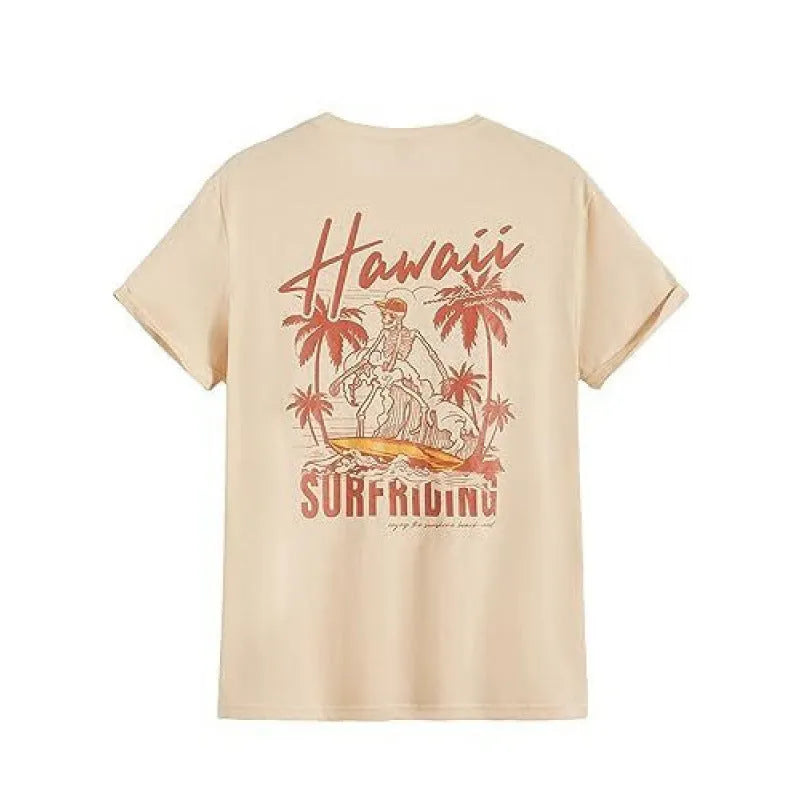Men's printed short-sleeve casual sports T-shirt showing digital pattern design on polyester fabric.