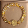 New Chinese Style Citrine Abacus Beads Bracelet Women's Light Luxury Metal Snowflake Design Japanese Korean Style Rose Colour Bracelet for Women