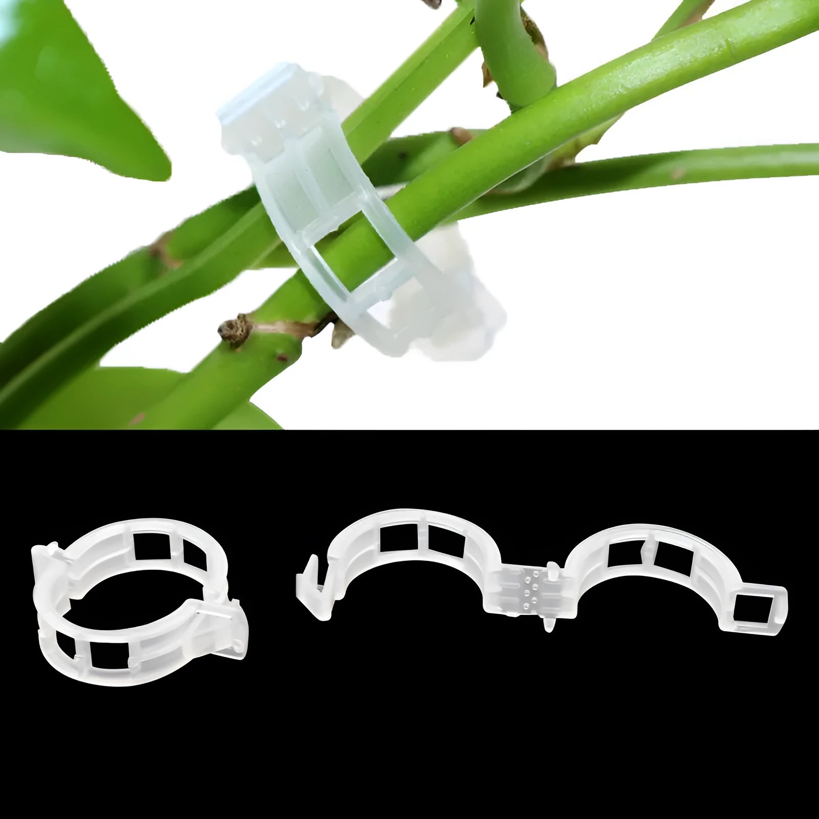 Plastic garden plant clips set of 50 pieces for tomato and flower plant support