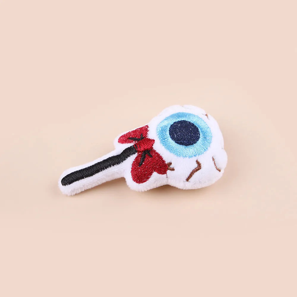 Cat tease wand with a small plush head attachment in a choice of designs.