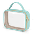 Transparent PVC wash bag with chain closure for lipstick storage in 7.85 inch size