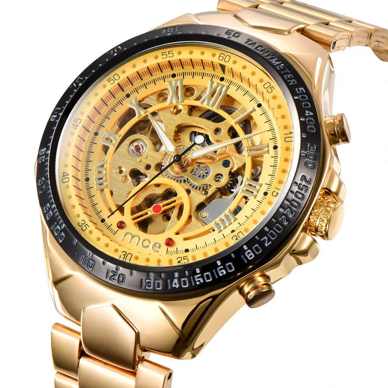 MCE men's explosion-proof mechanical watch with 42mm stainless steel case and automatic movement
