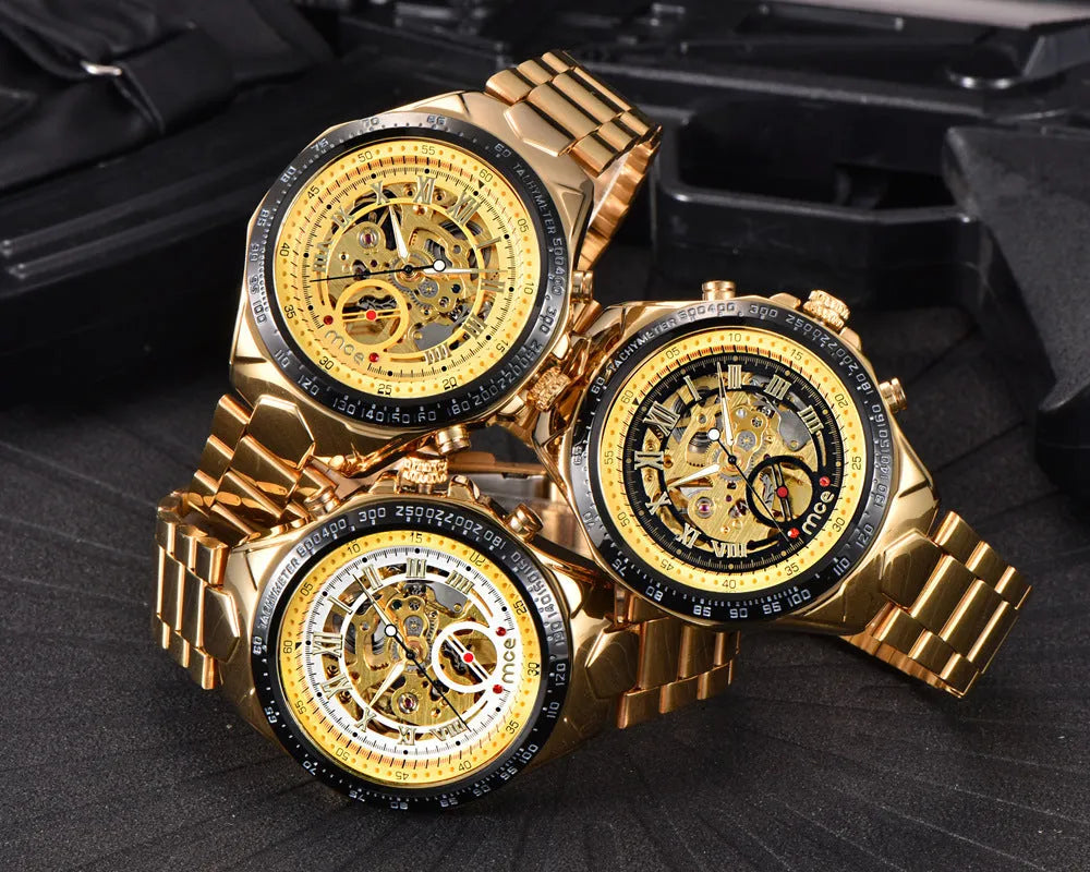MCE men's explosion-proof mechanical watch with 42mm stainless steel case and automatic movement