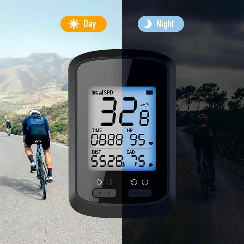 Black plastic waterproof digital stopwatch for bicycle riding and sports timing.