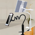 Black flexible magnalium tablet mount holder with suction base and bendy arm.