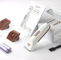 White pet hair clipper with ceramic blade for grooming dogs and cats