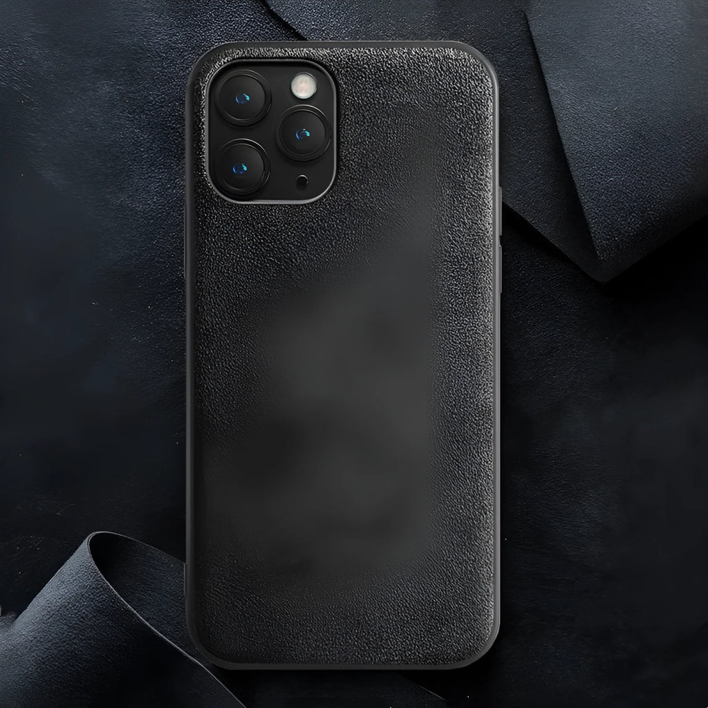 Suede iPhone case in dark blue colour showing back cover design