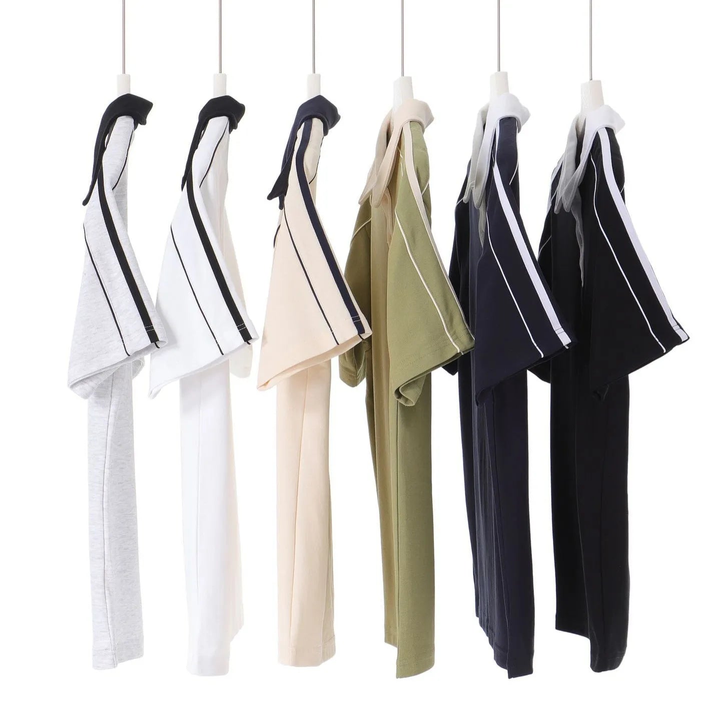 Casual lapel short sleeve T-shirt in cotton blend with loose drop shoulder fit, available in multiple colours