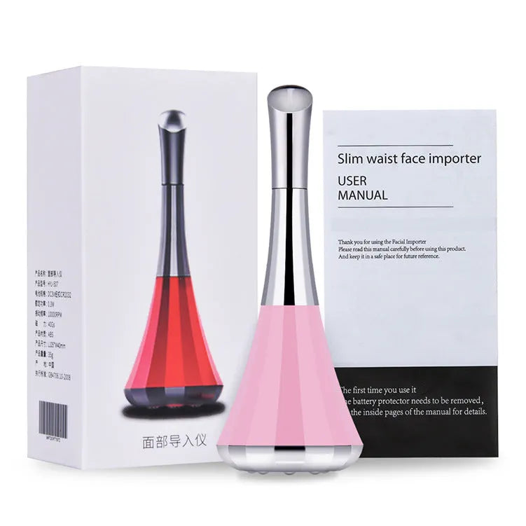Small gyroscope facial beauty instrument in white with ABS body and CR2032 battery