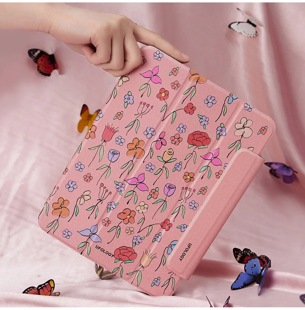 Black magnetic protective flat shell sleeve for 10.9 inch iPad Air 5 and iPad Air 4 tablets