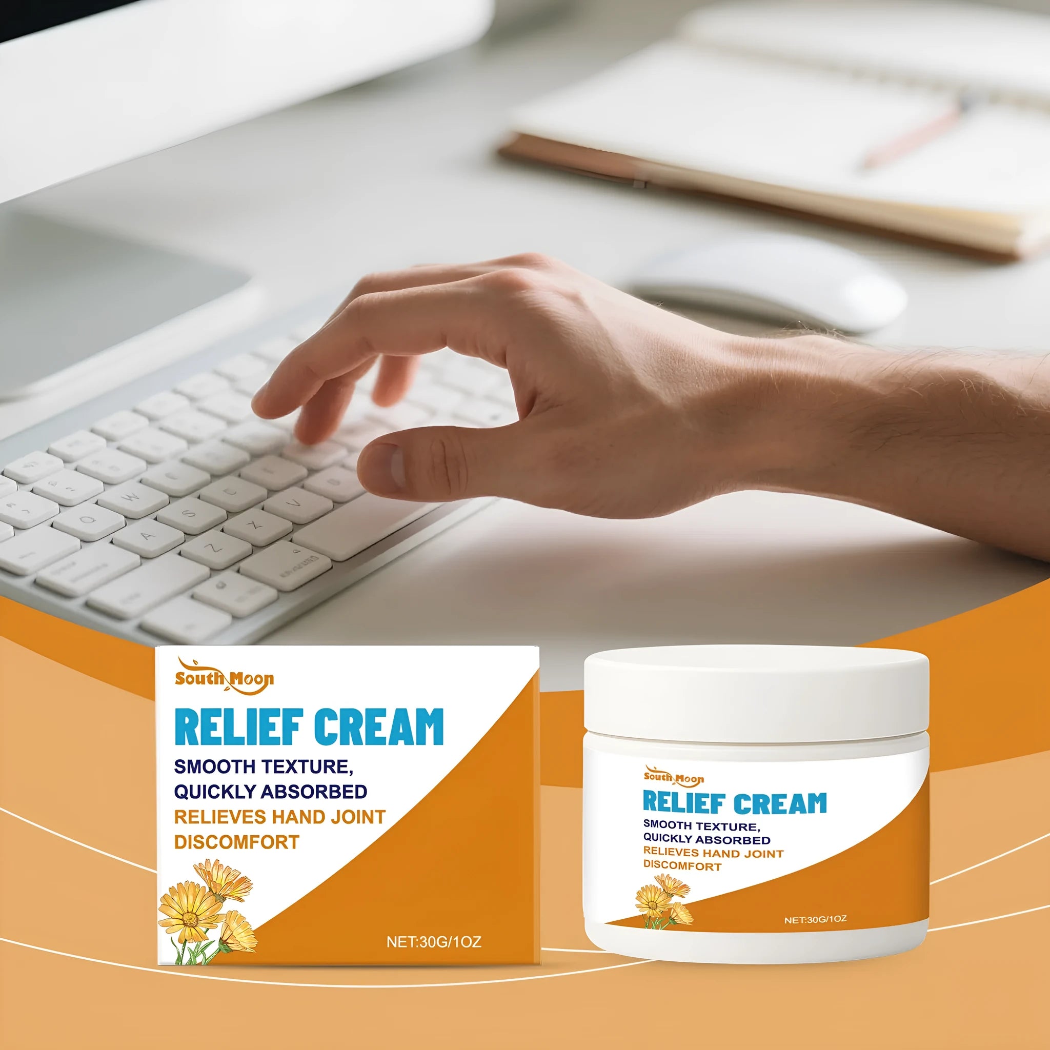 30g tube of nourishing joint skin massage care cream with calendula, angelica, methyl sulfone, and emu oil.
