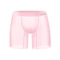 Men's seamless nylon boxers in orange, pink, and red colours on a white background