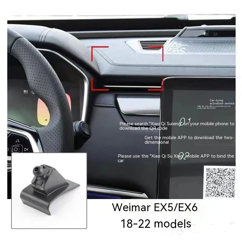 GOODWAY car mobile phone bracket mounted on dashboard with 360-degree rotation capability