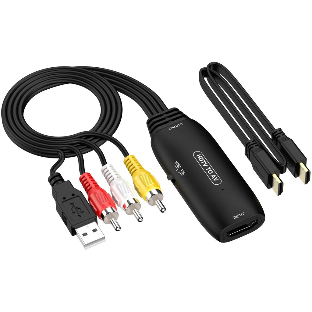 HDMI to AV converter cable with 110cm length and 1080p resolution support