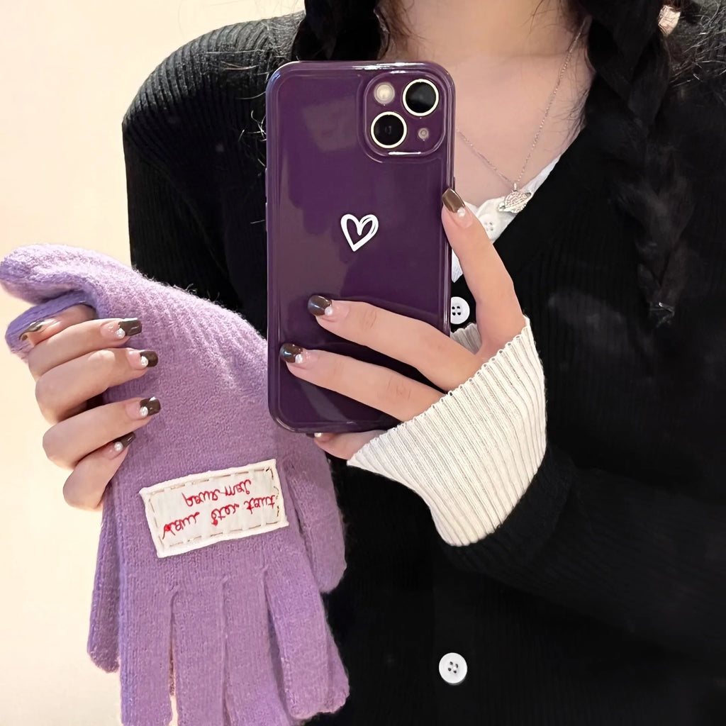 Couples Love solid colour TPU phone case for iPhone, available in Grey, Light Blue, Pink, and White