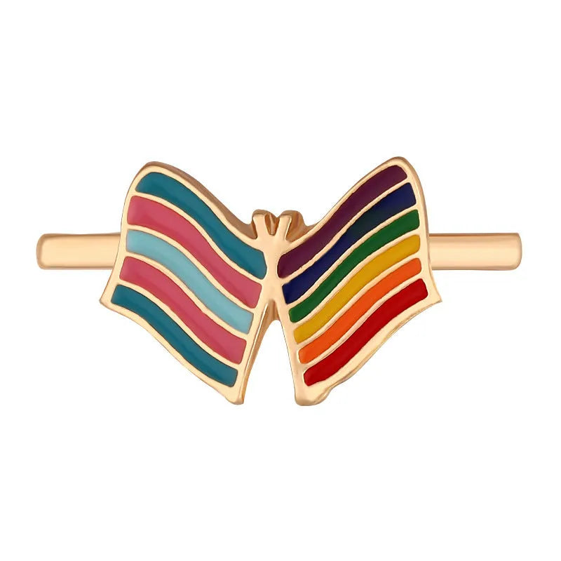 Cartoon rainbow love metal wall clock band for Apple Watch in simple style, colour BK446