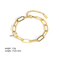 Stainless steel geometric ring bracelet with real gold PVDP finish, unisex, 11 colour options