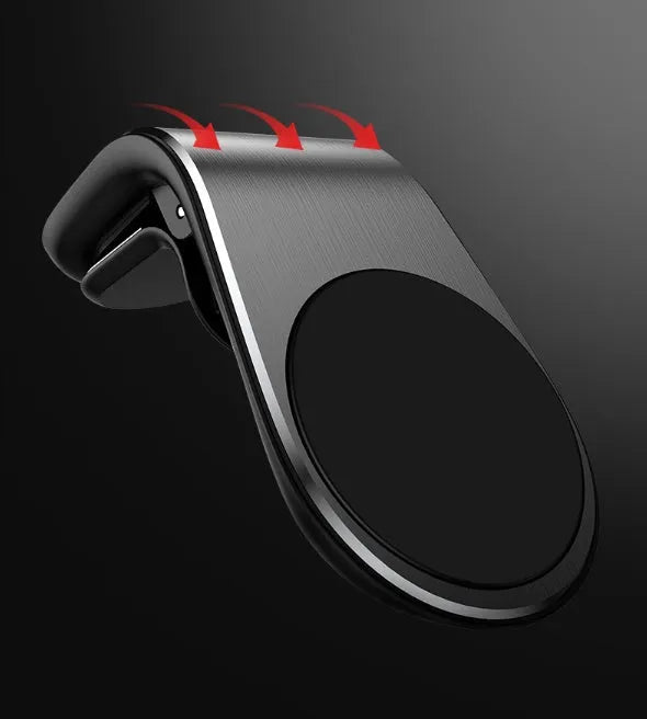 Car bracket phone holder with sticky gel pad in black mounted on car dashboard, universal fit for smartphones