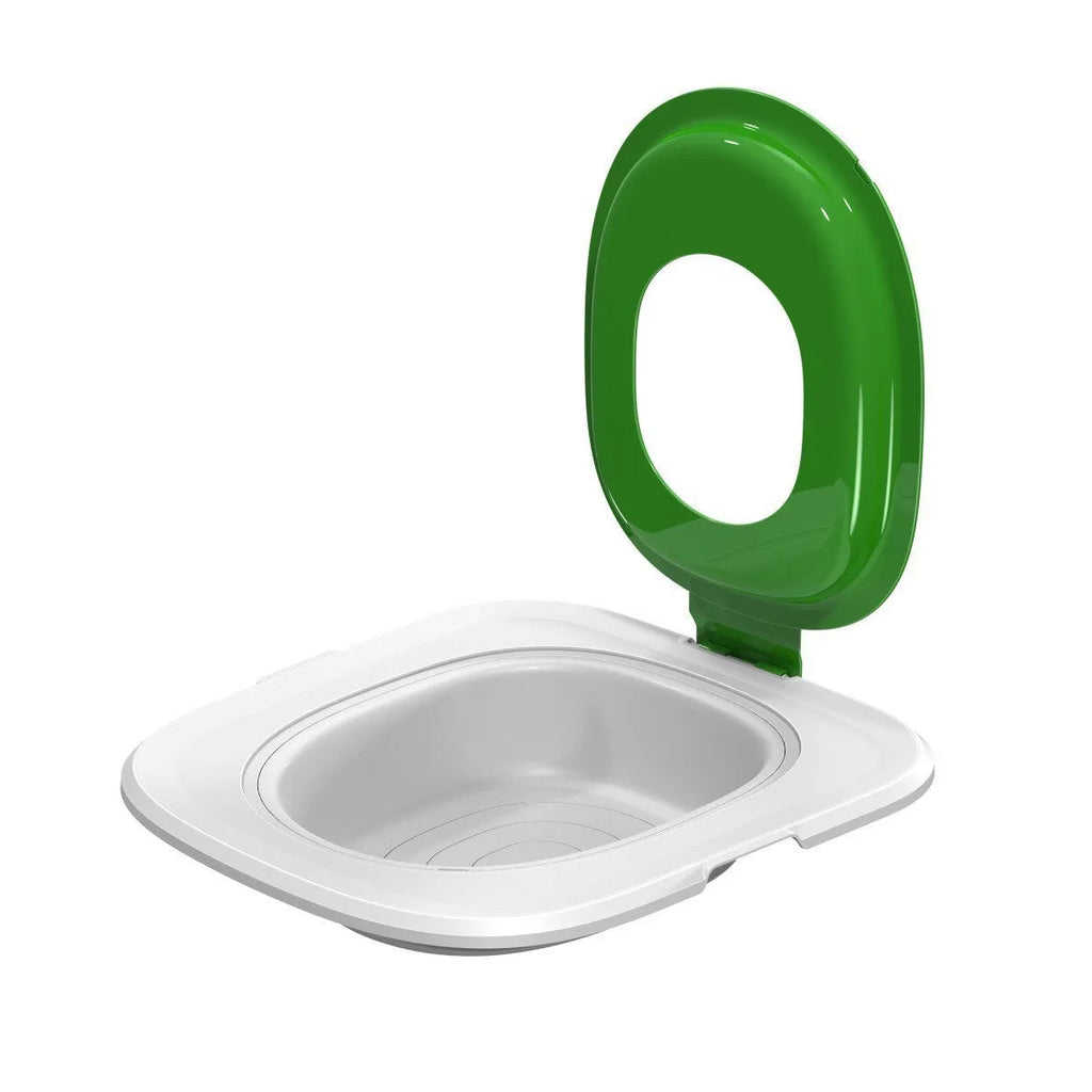 Fifth generation cat toilet trainer mat in blue, grey, or green colours made from ABS plastic.