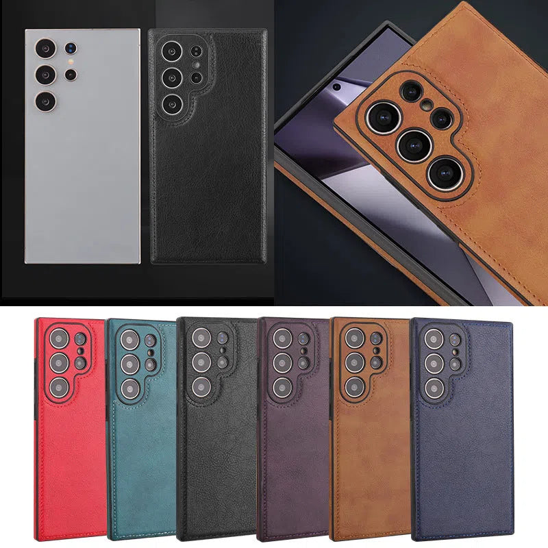 Anti-drop TPU phone case for Samsung Galaxy in black with embossed texture