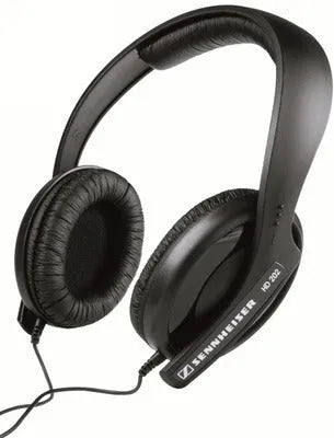 Black head-mounted monitor headphones with 40mm speakers showing 3.5mm plug and microphone