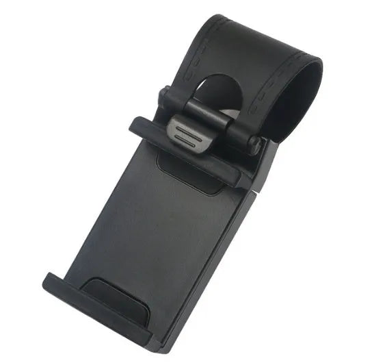 Black universal car steering wheel clip mount holder for mobile phones