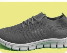 Women's breathable mesh flying knit flat shoes with front tie and low heel in multiple colour options