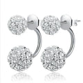 Rhodium plated 925 silver stud earrings with CZ diamond in silver colour 6mm