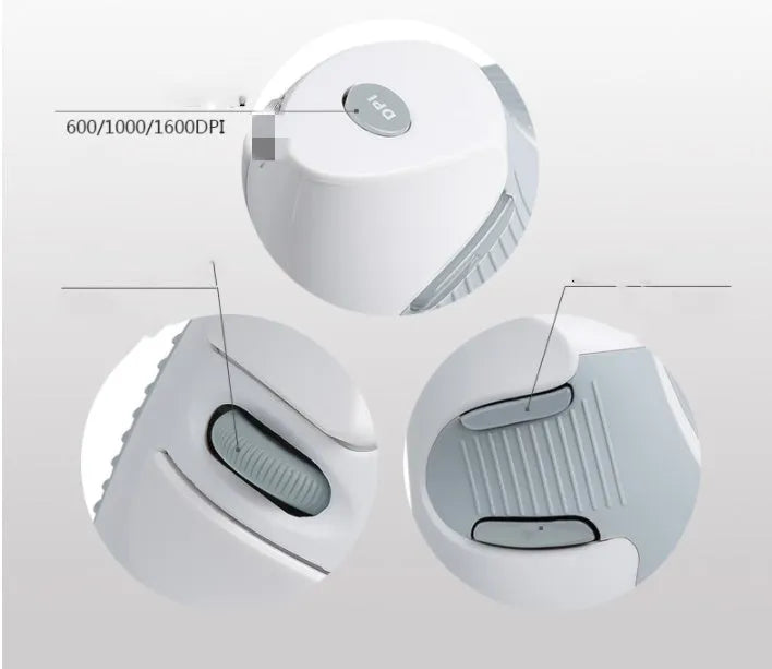 Wireless vertical ergonomic mouse in black or white with USB connection