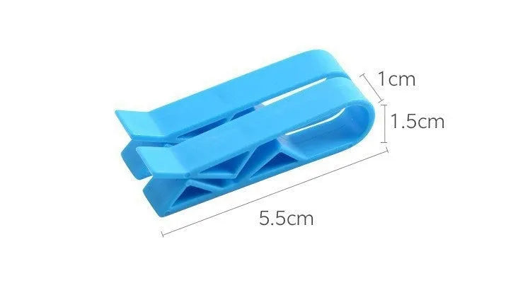Ten white PP plastic garbage bag fixing clips for securing liners to bin rims