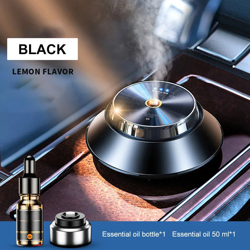Black butterfly-shaped metal car aromatherapy air purifier with USB port