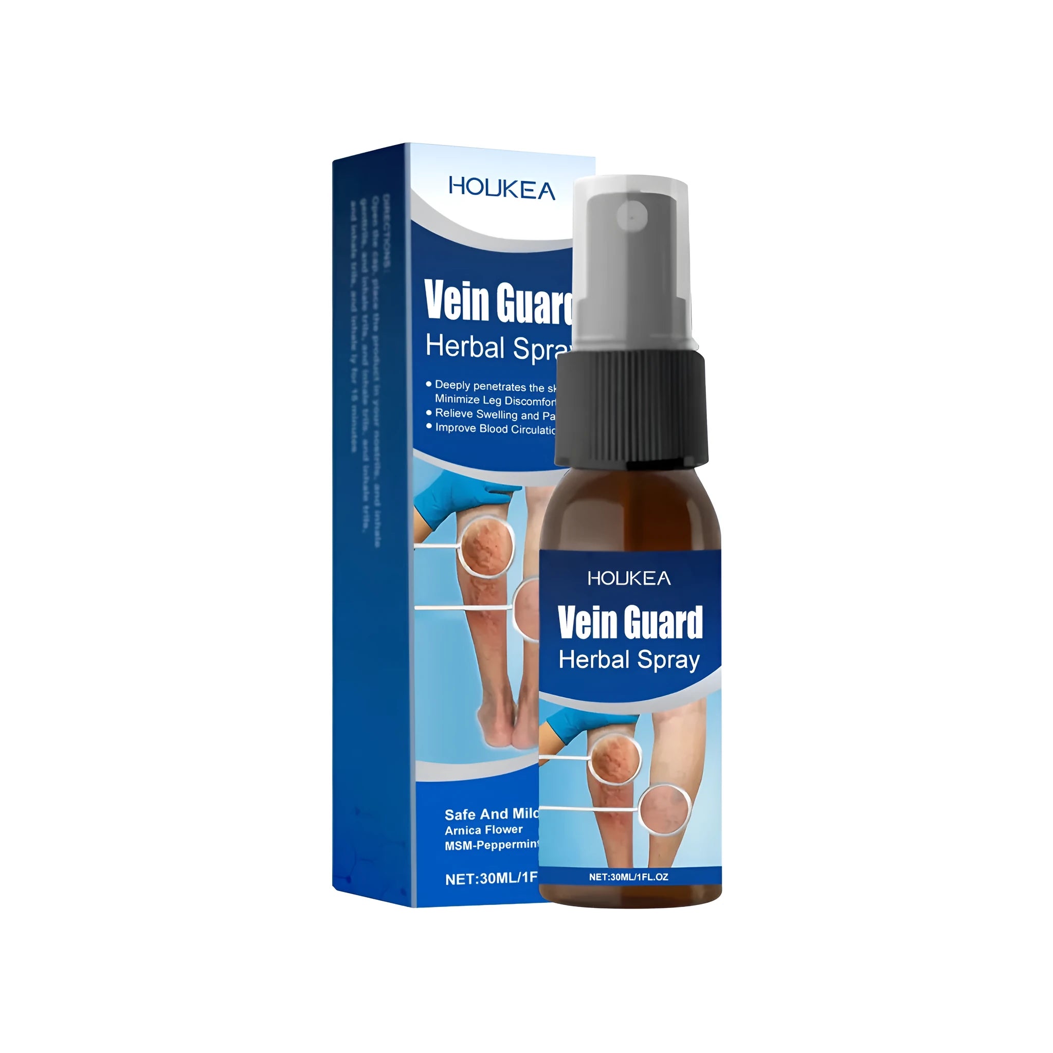 30ml leg soothing spray with menthol arnica and mint leaves for tired legs