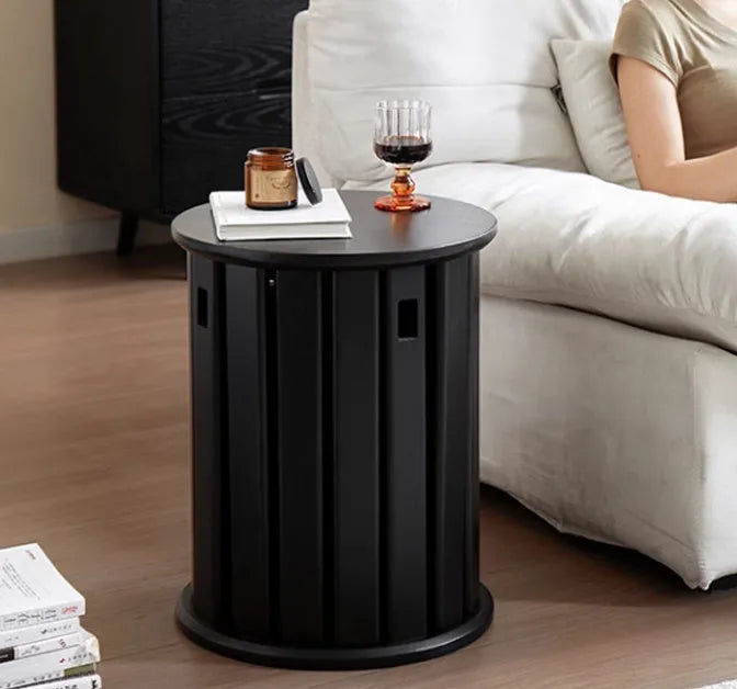 Stackable round iron dining stool with metal frame in modern simple style