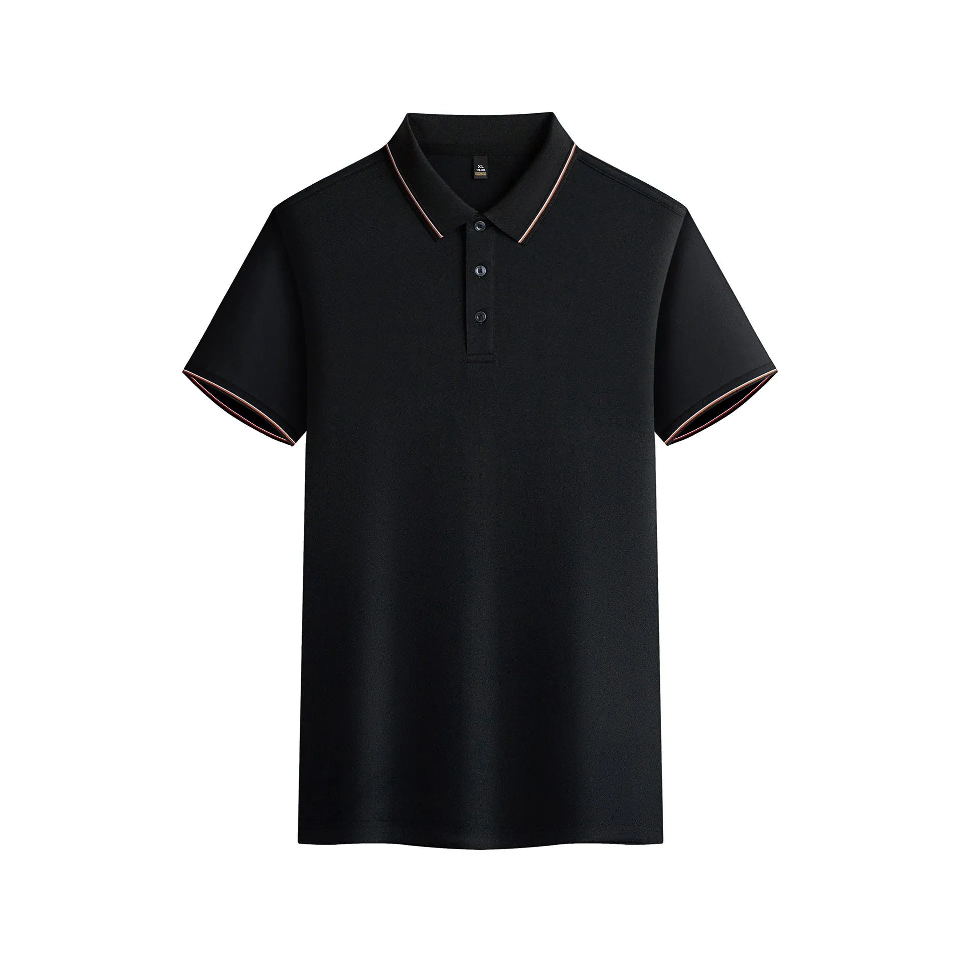 Summer quick-drying short-sleeved polo shirt in solid colour, polyester fibre fabric, size S to 5XL