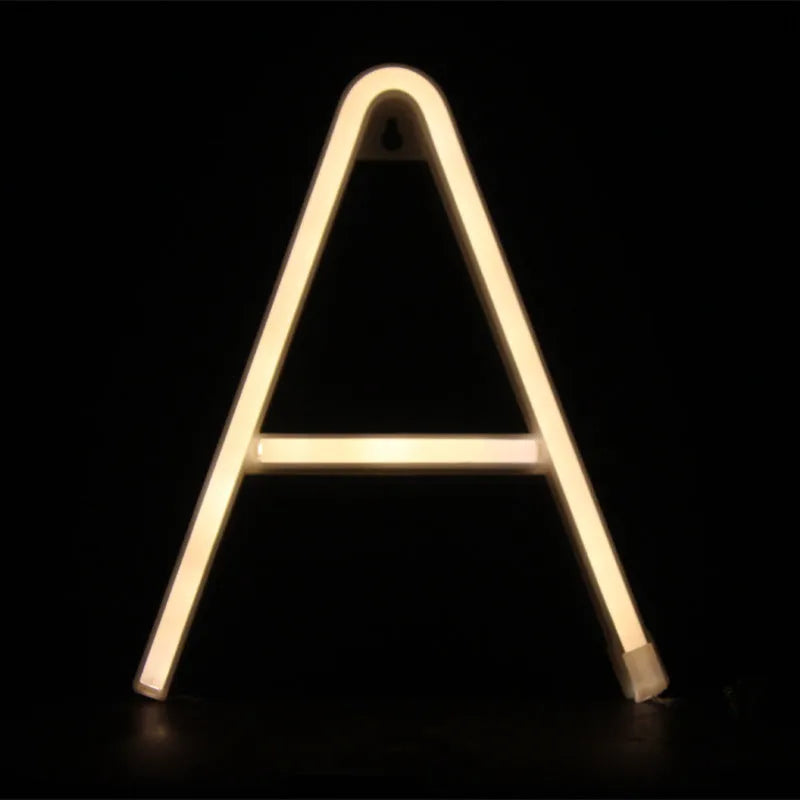 LED English letter light plastic night light with switch control in style A