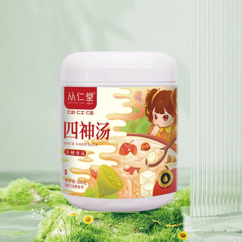 Box of children's spleen and stomach herbal tea with 12 individual 100ml sachets containing yam, poria and lotus seed decoction