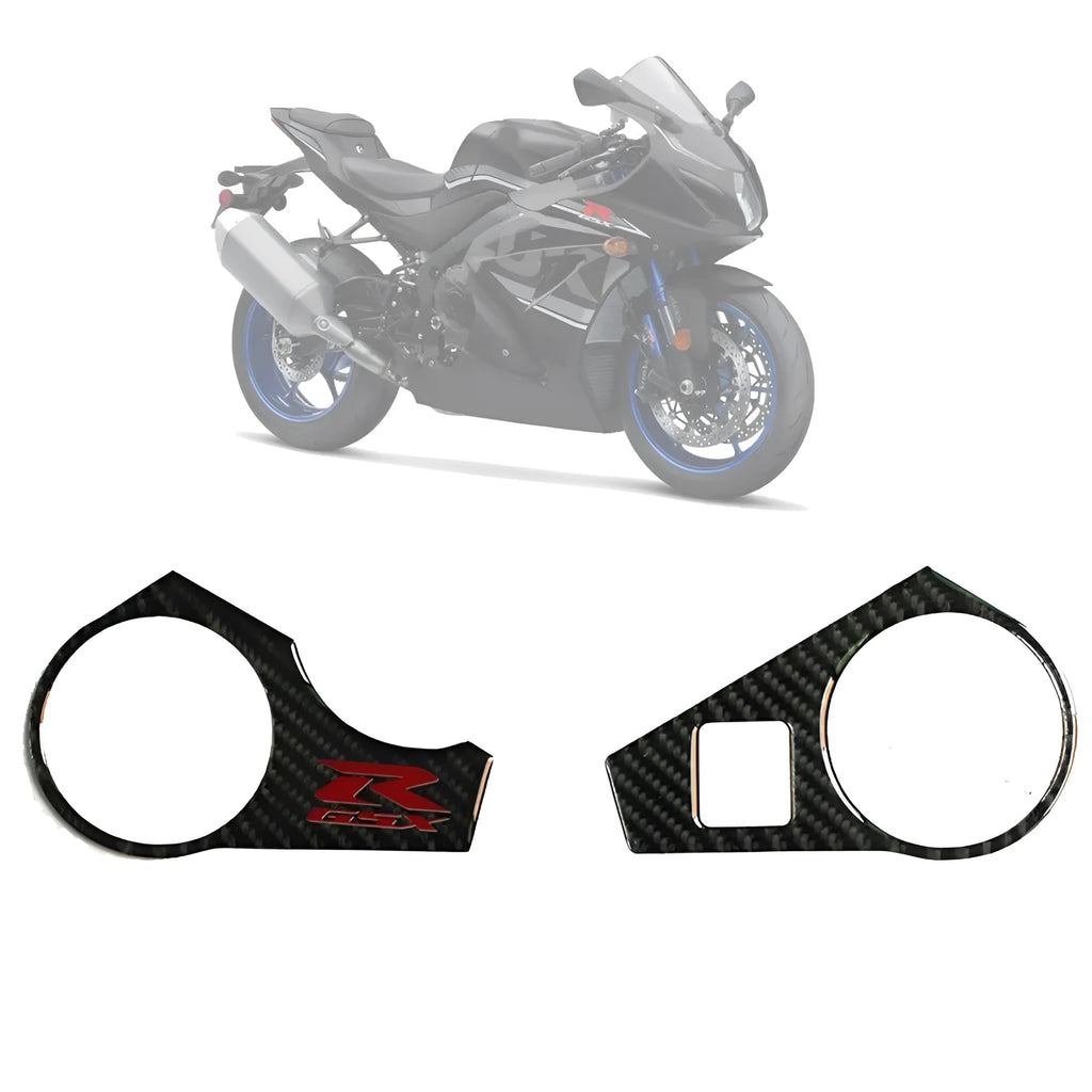 Black carbon fibre effect adhesive sticker for SUZUKI GSXR1000 L1 motorcycle upper connective plate