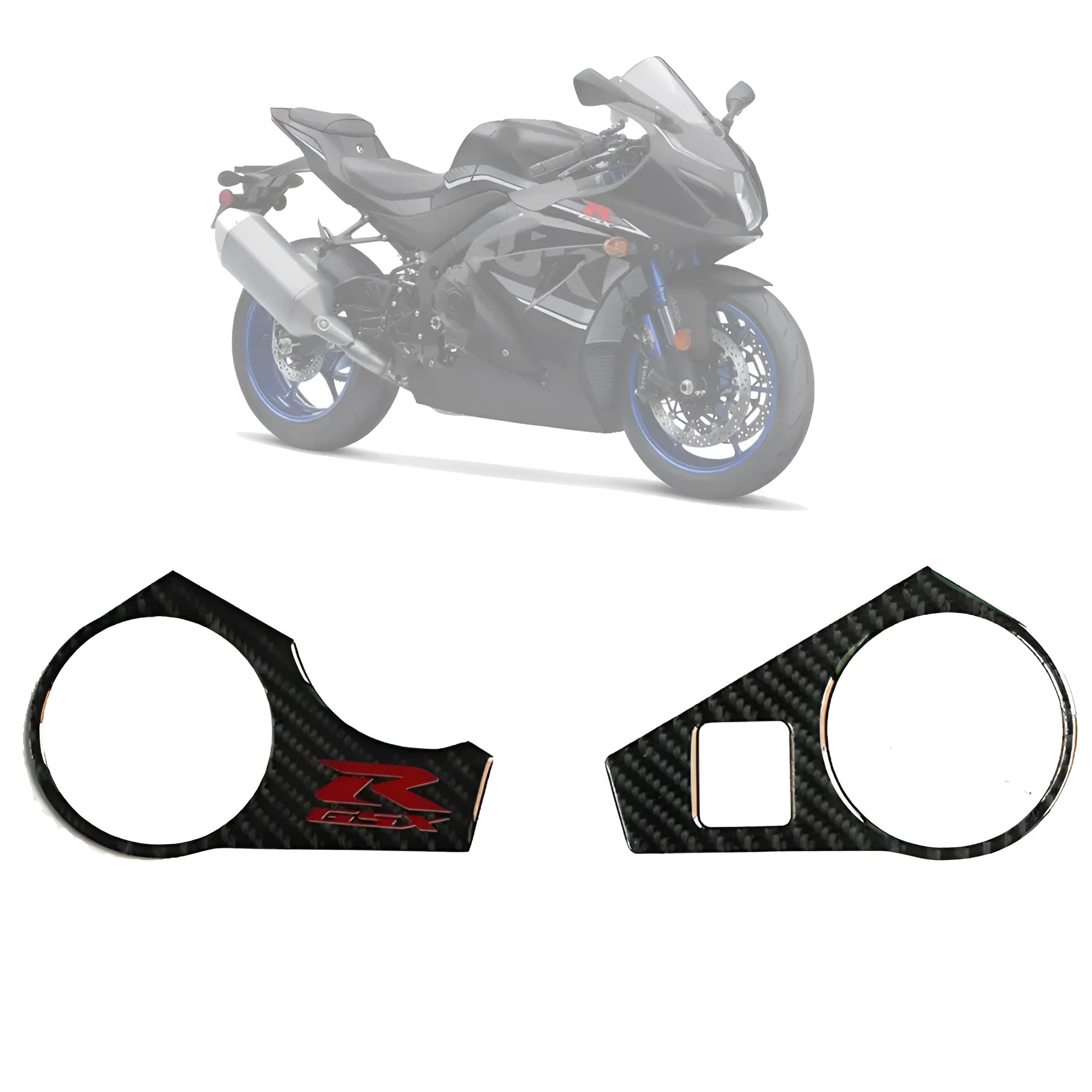 Black carbon fibre effect adhesive sticker for SUZUKI GSXR1000 L1 motorcycle upper connective plate