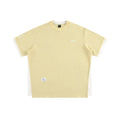 Men's loose fit waffle texture t-shirt with retro alphabet embroidery in navy blue colour