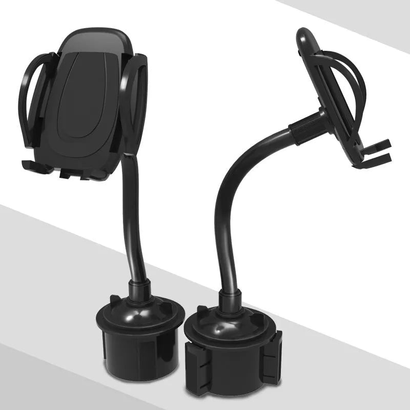 Black car cup holder mobile phone holder with ABS plastic and aluminium tube design