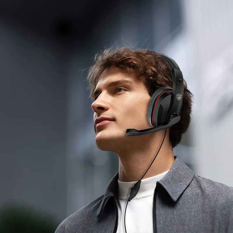 Black wired over-ear gaming headset with 40mm speakers and 1.2 metre cable