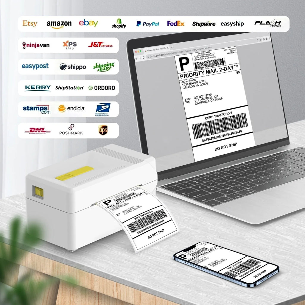 FlashLabel Thermal Express single unit label printer with USB cable