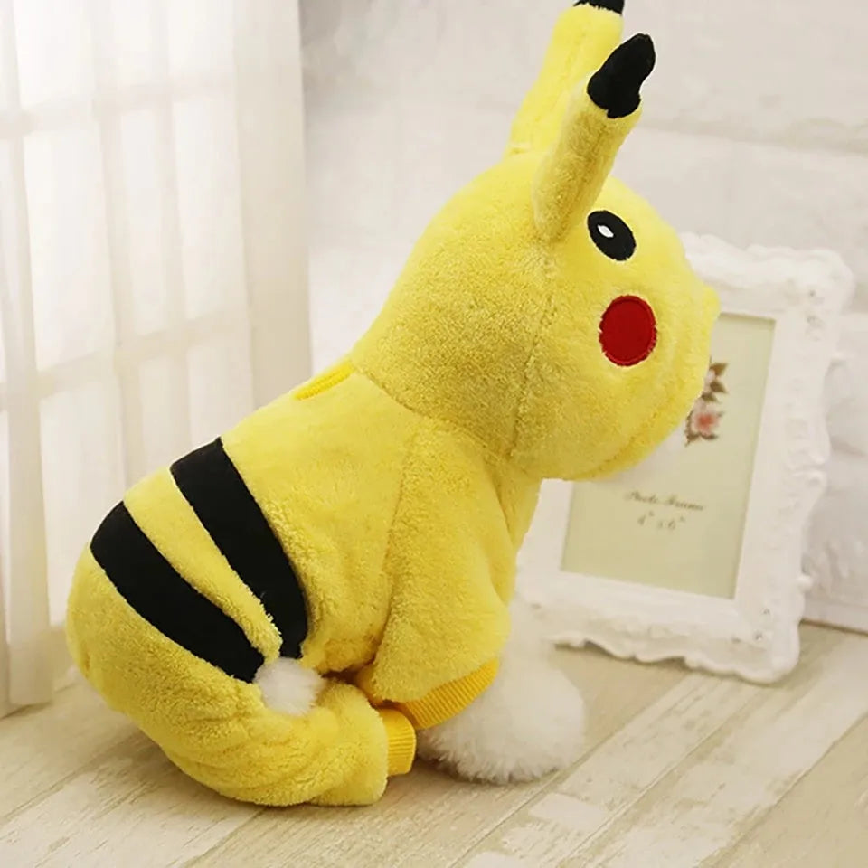 Fleece cartoon cosplay hoodie coat for small to medium cats and dogs in six sizes